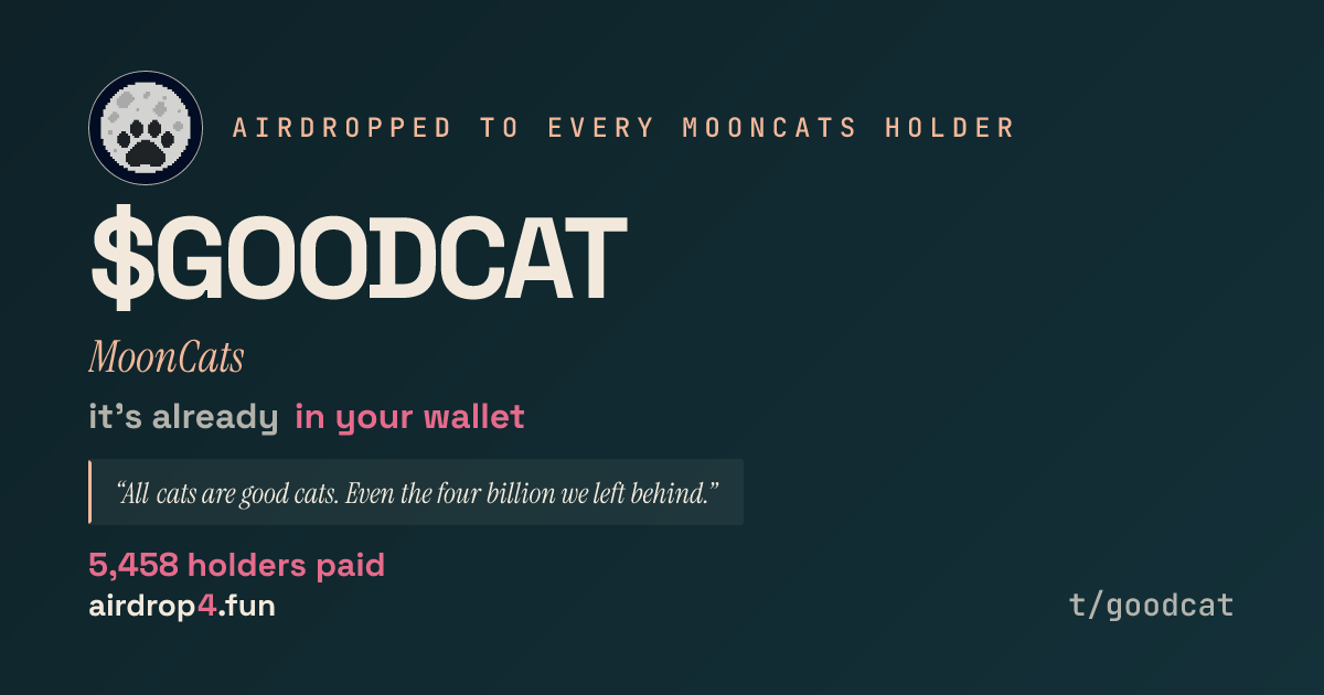Share card preview for $GOODCAT